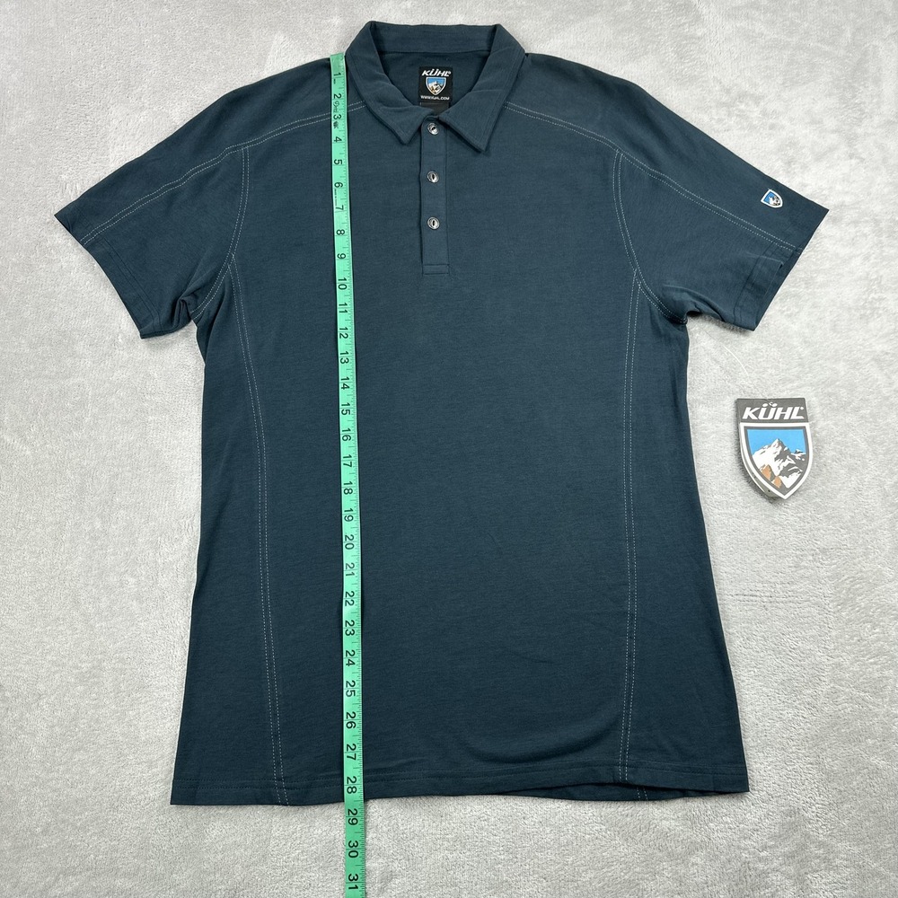 Kuhl Skor Polo Shirt Mens Small Deep River Blue Supima Cotton Casual Outdoors - Picture 11 of 12